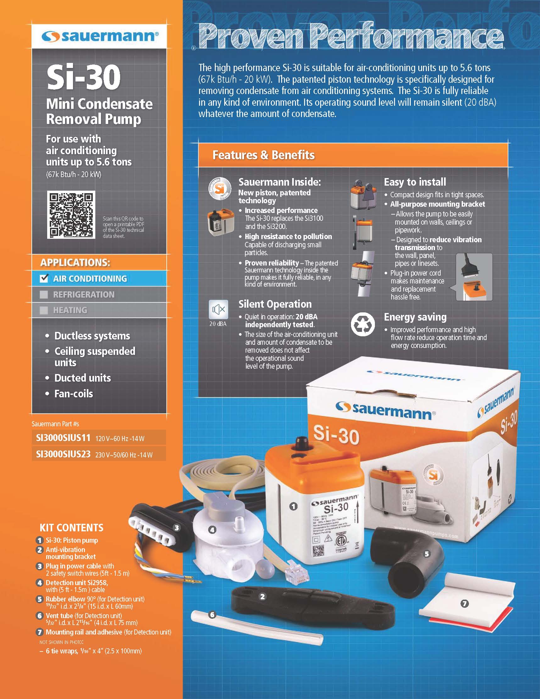 Mini Split Condensate Removal Pump 230 Volt, MP3000U23